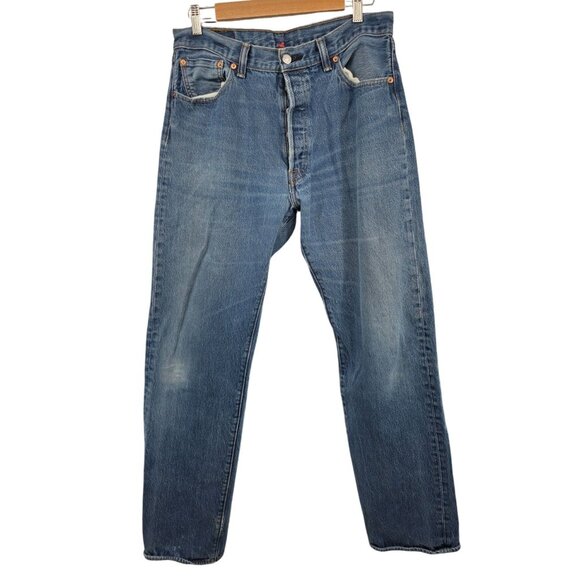 Levis 501 Original Fit Button-Fly Jeans W36 L36 Vintage Denim - Picture 3 of 7